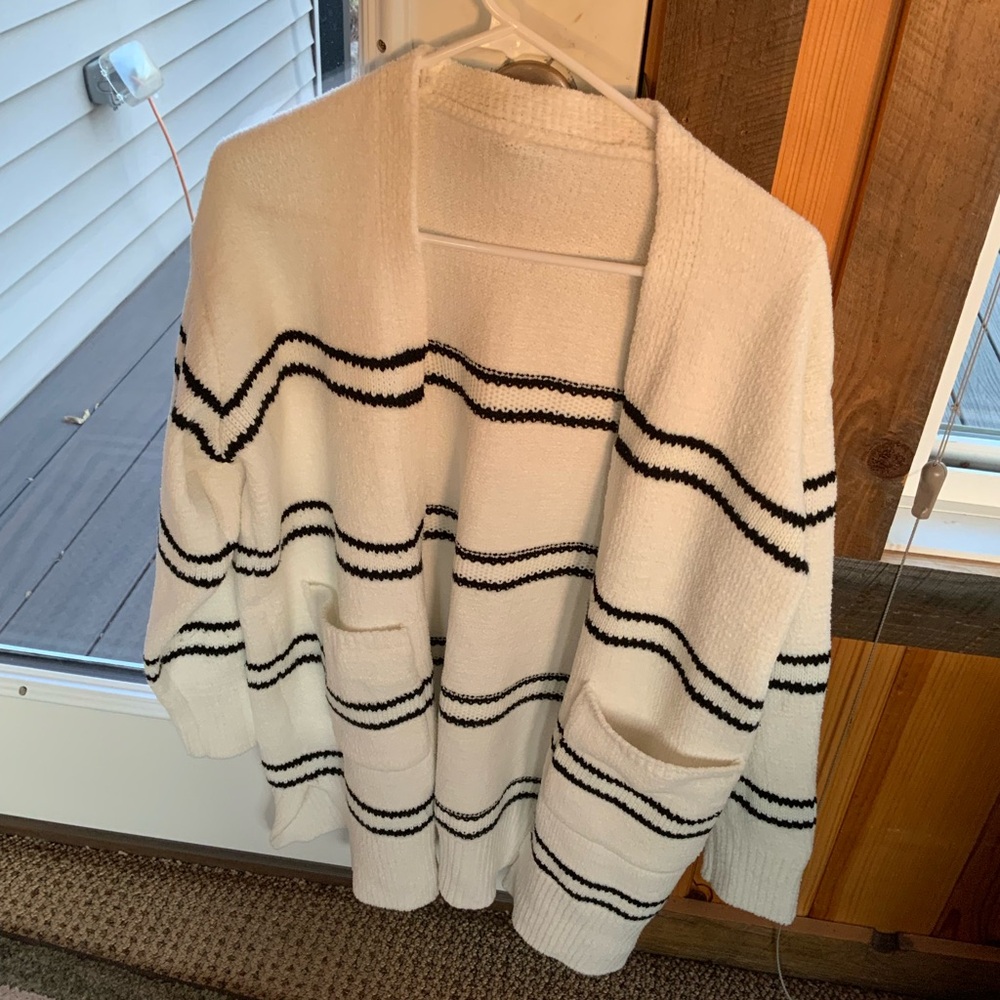 Fuzzy soft white sweater
